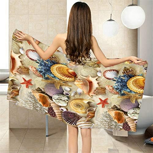Moslion Soft Bath Towels Seashells Starfish