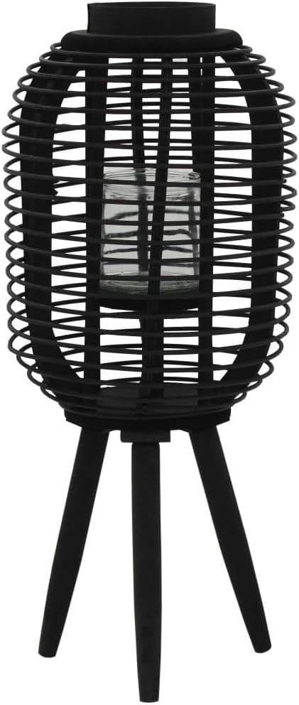 Freestanding Candle Lantern Holder with Stable Wooden Base