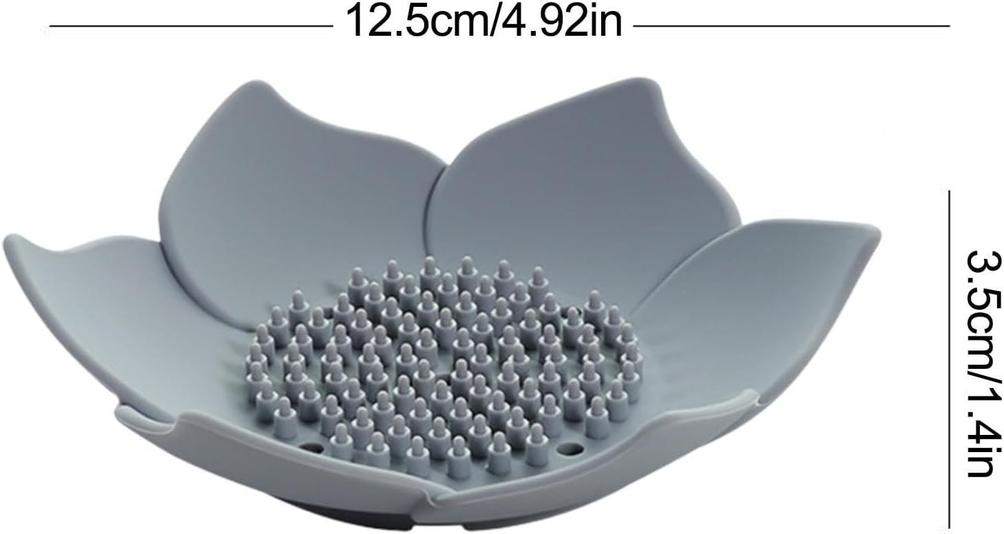 Lotuss Silicone Bar Soap Holder - Multi-Drainage Lightweight Durable Bathroom Soap Dish