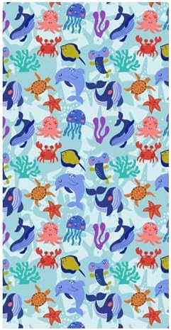 Turkish Cotton Beach Towel with Underwater Design