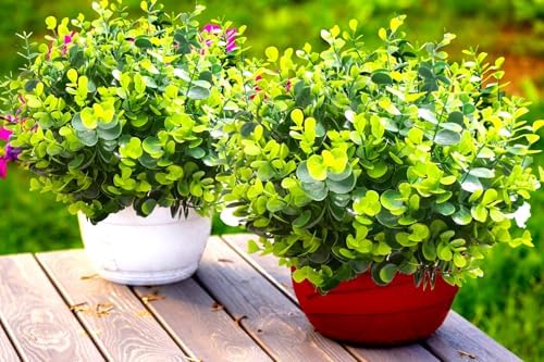 Thinktral Artificial Flowers for Outdoors 16 Pcs UV Resistant Fake Plants
