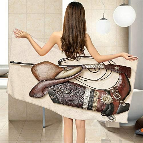 Moslion Comfy Bath Towel with Gun Pattern