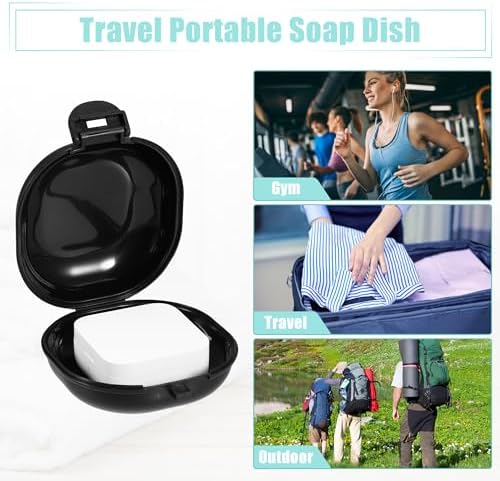 VOCOSTE Travel Soap Dish with Lock and Cover Black