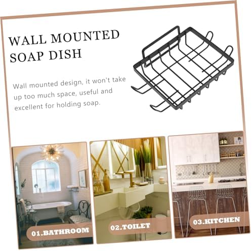 Yardenfun Wall Mounted Soap Holder Sturdy Drainage Design for Bathroom Kitchen