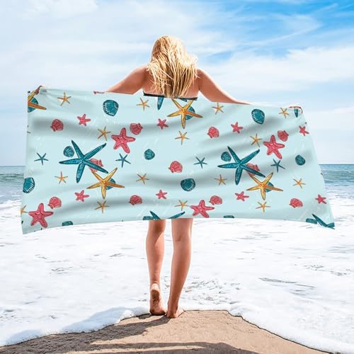 2-Pack Microfiber Beach Towels Lightweight Quick Drying 1