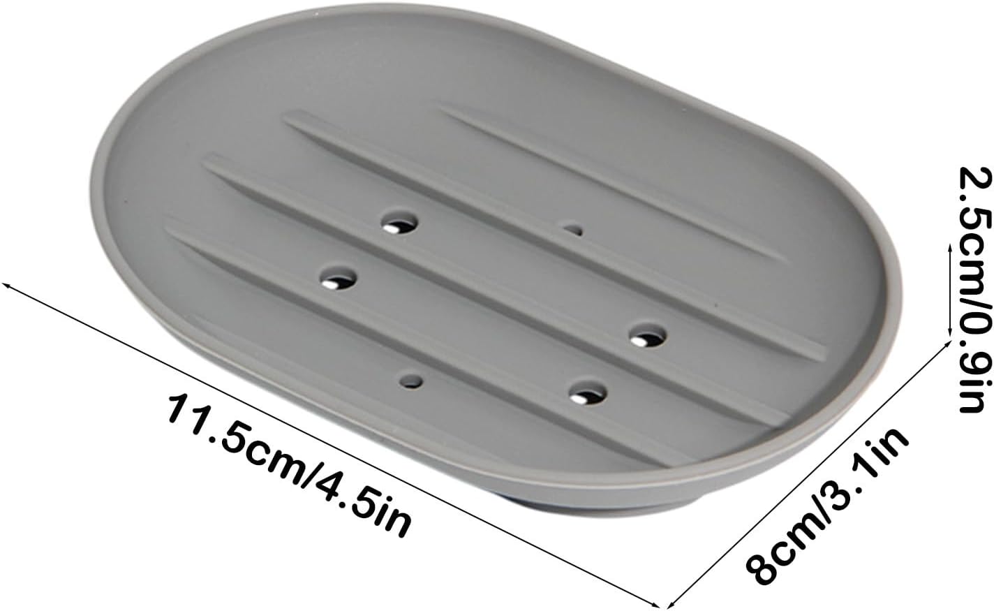 Self Draining Soap Dish for Bathroom Kitchen and Travel