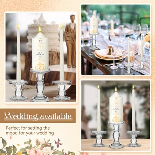 MTLEE 3 Unity Candles with Candle Holder for Wedding Ceremony 1