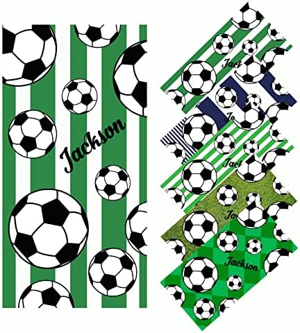 Personalized Soccer Football Beach Towel with Name for Kids