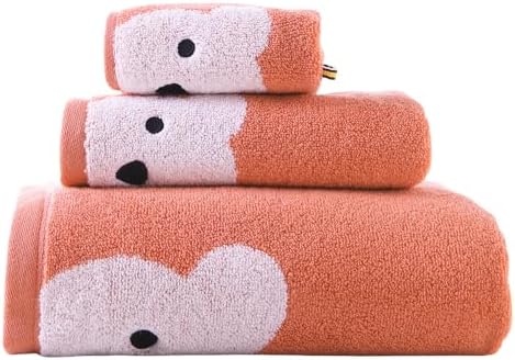3 Piece Premium Kids Bath Towel Set Naughty Bear Red