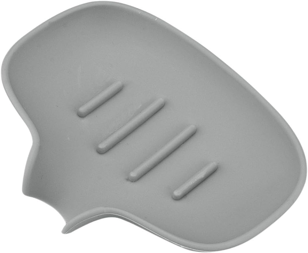 Plastic Soap Dish with Drain and Non-Slip Base