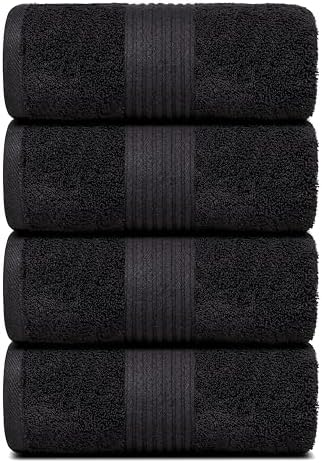 Dewall Maisons 4 Pack Bath Towels - 27x54 Inches 100 Cotton Plush Quick Drying
