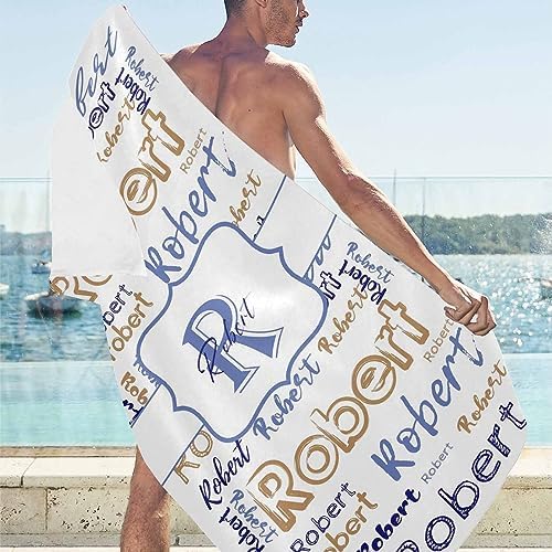 Artsadd Personalized Beach Towel with Name Initial 1