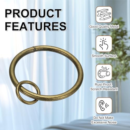 PATIKIL 28 Pcs Bronze Metal Curtain Rings with Eyelets