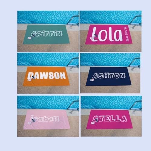 ZYMECH Personalized Beach Towel with Custom Text
