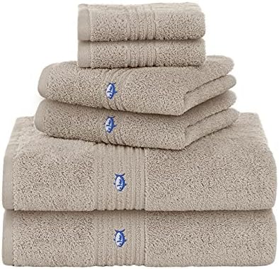 Southern Tide Home Performance 50 Cotton Bath Towel Set 6-Piece Brown