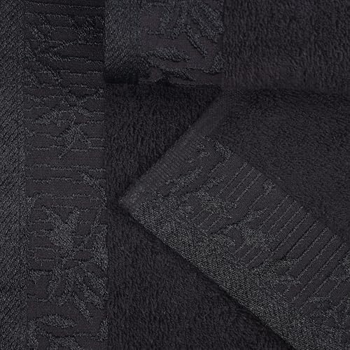 Superior 12-Piece Cotton Towel Set with Floral Border