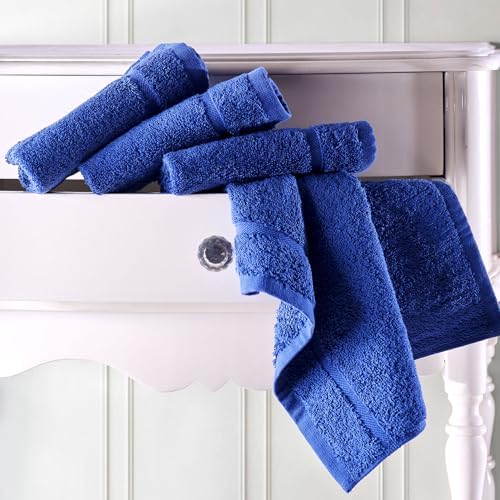 Hawmam Linen Royal Blue Washcloths 13x13 Inch 12 Pack