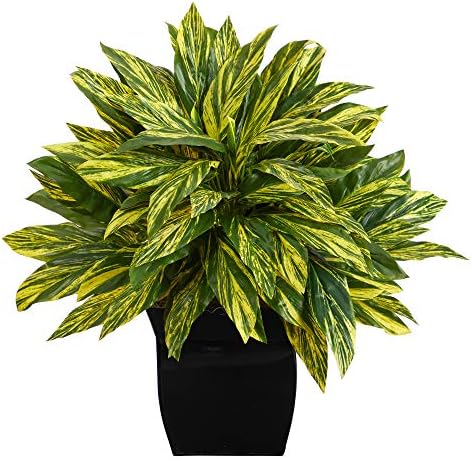Nearly Natural 18in Tradescantia Artificial Plant in Black Metal Planter