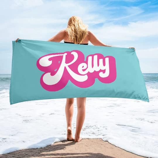 Custom Beach Towel - Retro Style Personalized Pool Swim Travel Blanket