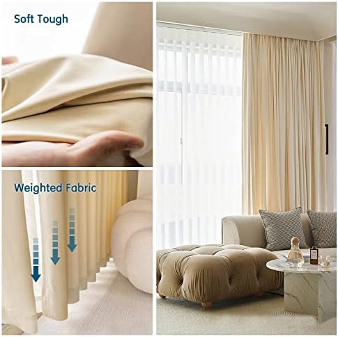 LETAU Pinch Pleated Blackout Curtains 52x102 Set of 2