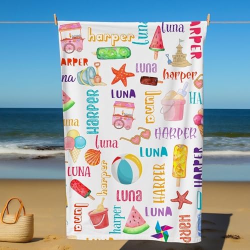 Custom Ice Cream Beach Towel for Kids