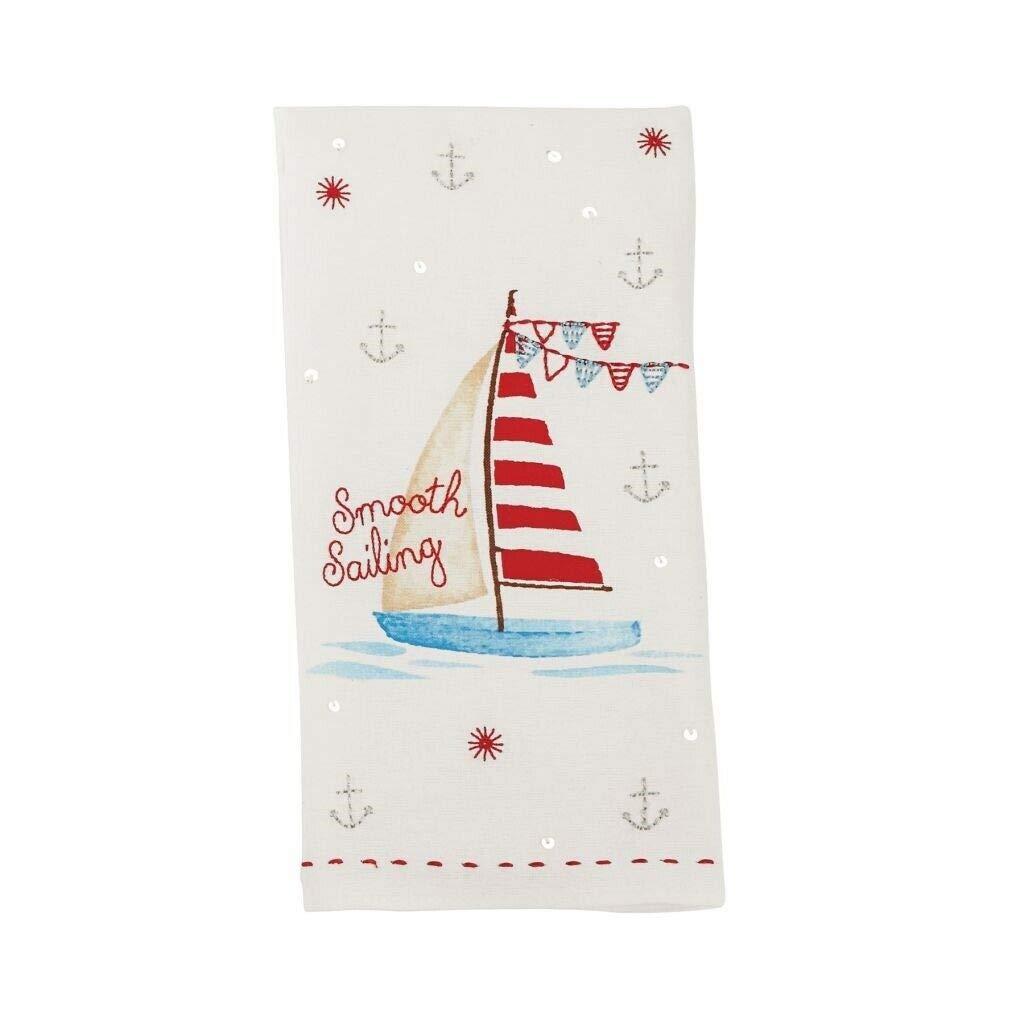 Mud Pie Sequin Beach Towel with Embroidery