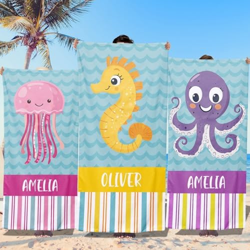 Custom Beach Towels with Names for Kids and Adults
