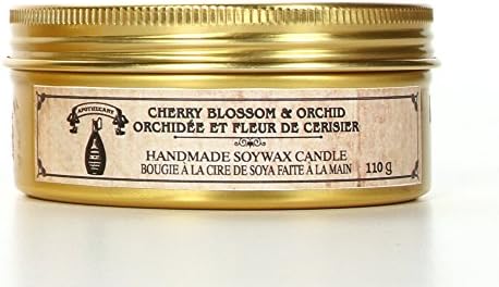 Hosley Cherry Blossom Floral Scent Metal Tin Filled Candle