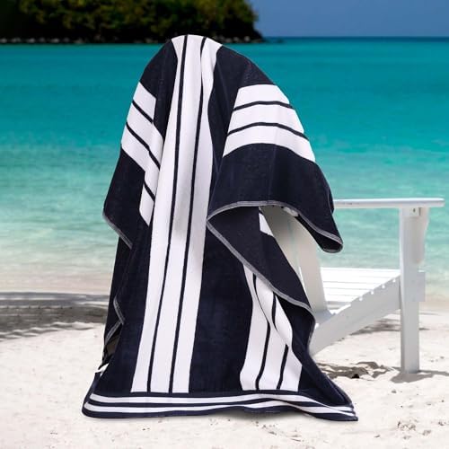 Superior Oversized Cotton Beach Towel Set of 4 - Blue