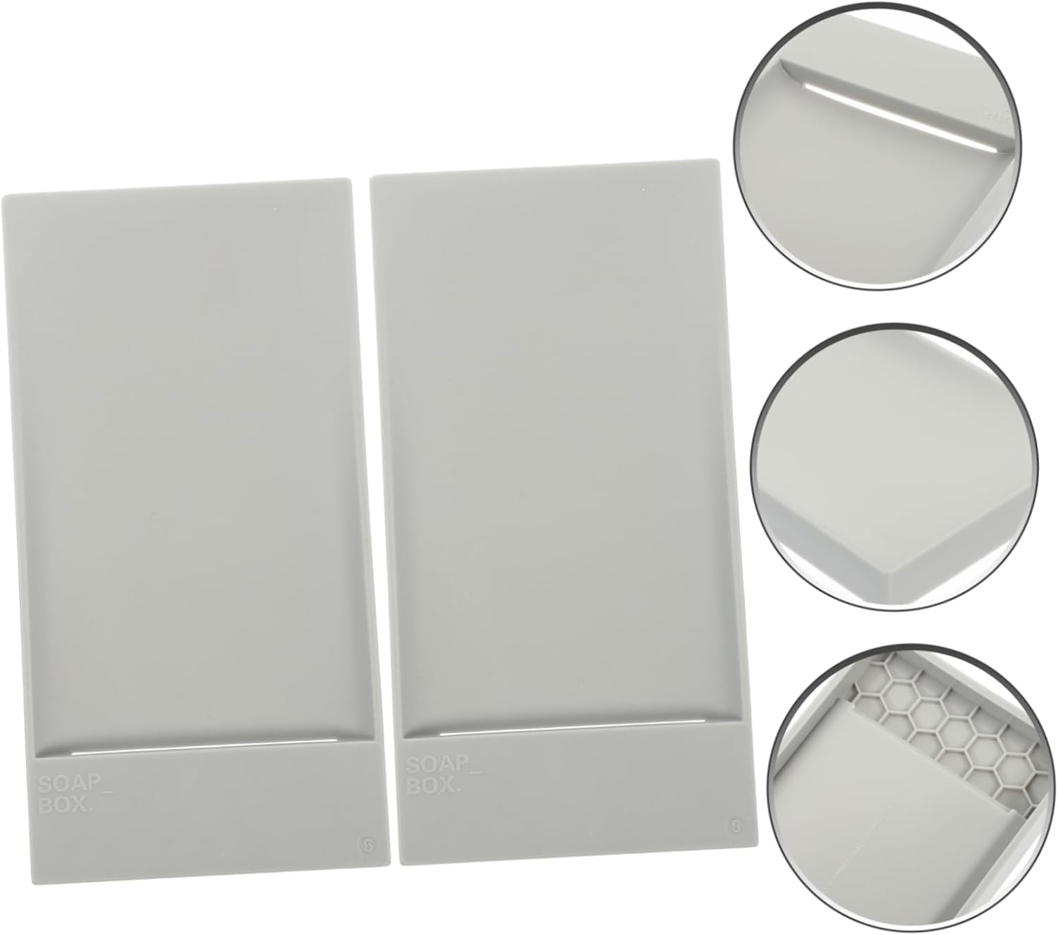 Luxshiny 2 Pack Suction Cup Soap Dish - Gray