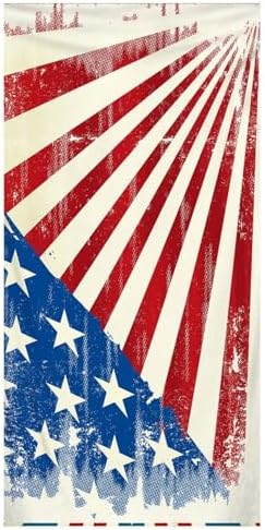 Aufmer American Flag Beach Towel - Lightweight Sandproof 27x55 Inch