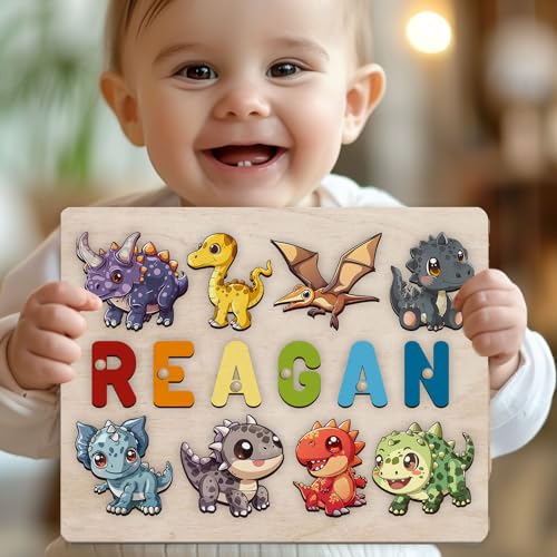 Personalized Name Dinosaur Puzzle Montessori Toy 1
