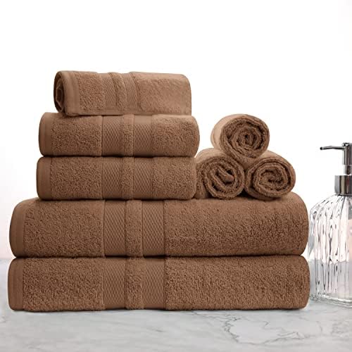 Superior Ultra-Soft 8-Piece Cotton Towel Set - Chocolate 1