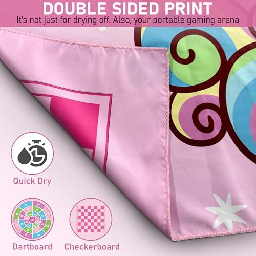 Kids Beach Towel with Game Print - Unicorn Fun Design