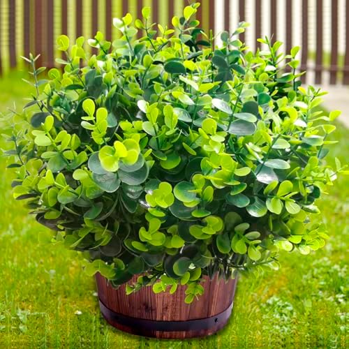 Thinktral Artificial Flowers for Outdoors 16 Pcs UV Resistant Fake Plants