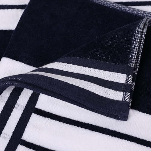 Superior Oversized Cotton Beach Towel Set of 4 - Blue