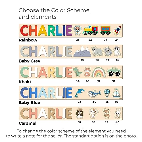 Personalized Wooden Name Puzzle with Rainbow Colors