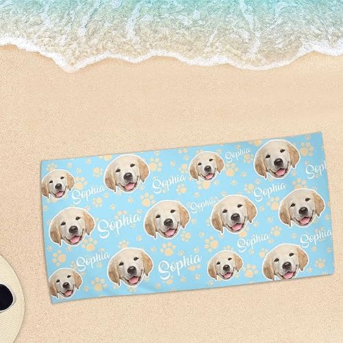 Artsadd Personalized Beach Towel with Name Initial