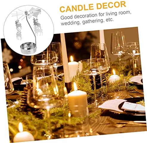 3Pcs Spinning Snowflake Candle Holder for Christmas