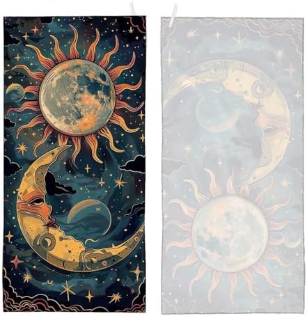 Day and Night Moon Sun Fluffy Beach Towels 32x64 Inch