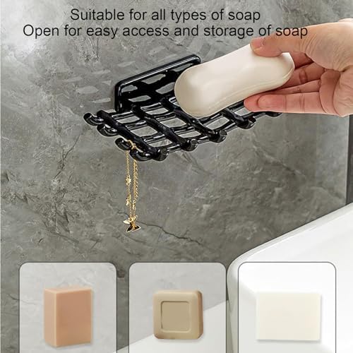 Annewi Soap Holder with Rattan Style Black