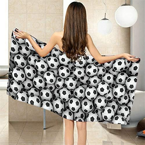 Moslion Cool Soccer Ball Art Bath Towel Large 64x32 Inches