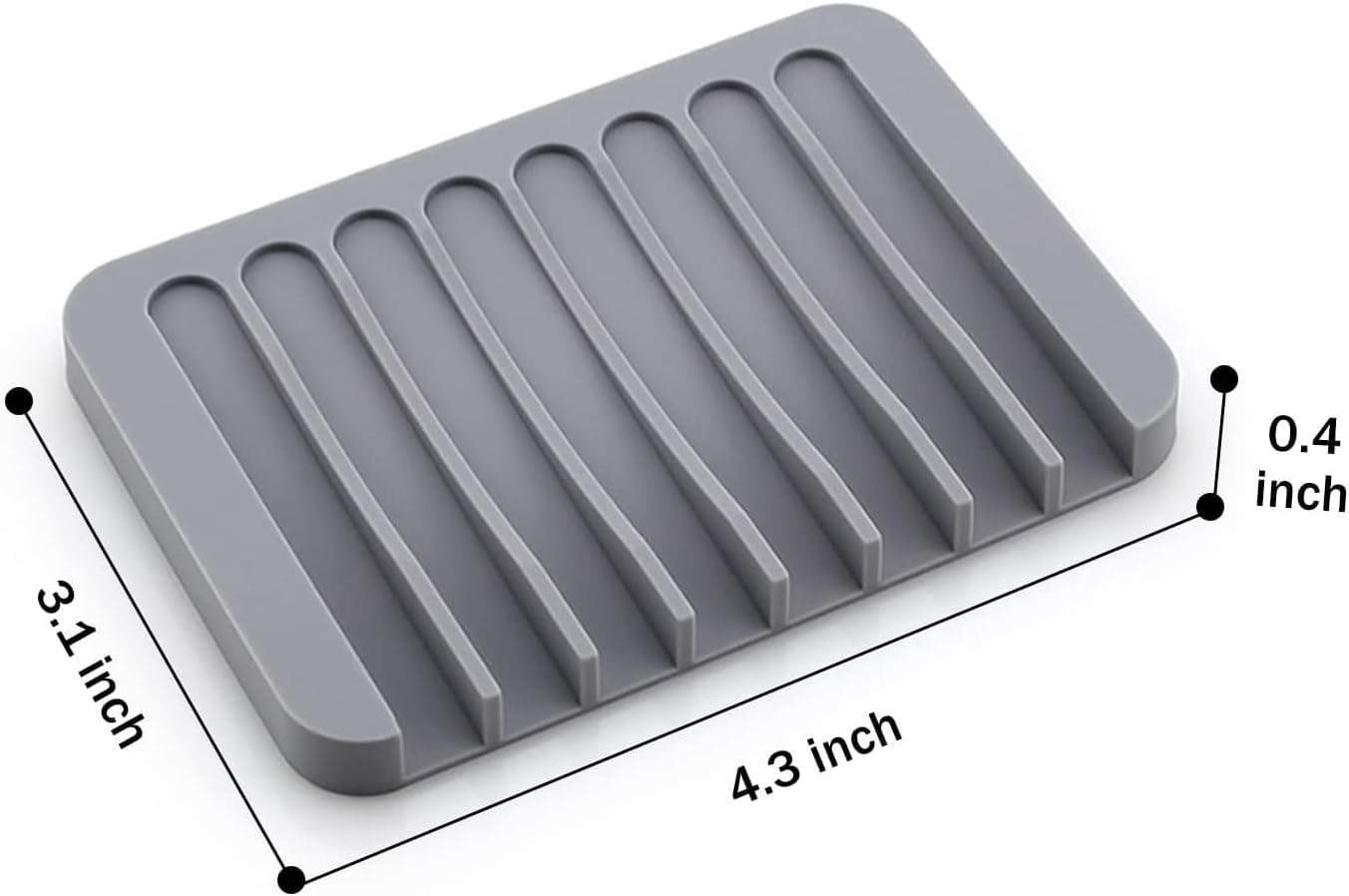 3 Pack Self Draining Silicone Soap Dish Set