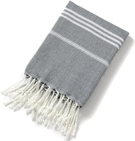 Turkish Cotton Beach Towel with Tassels - Quick Dry Lightweight 1