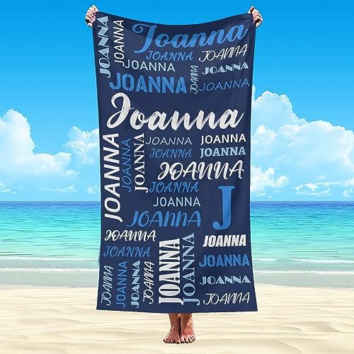 Artsadd Personalized Beach Towel for Kids Adults with Name