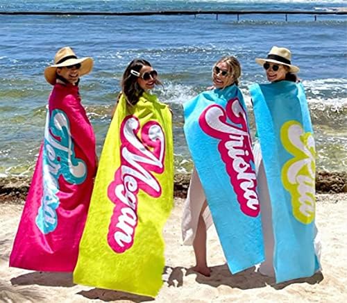 Custom Beach Towel - Retro Style Personalized Pool Swim Travel Blanket