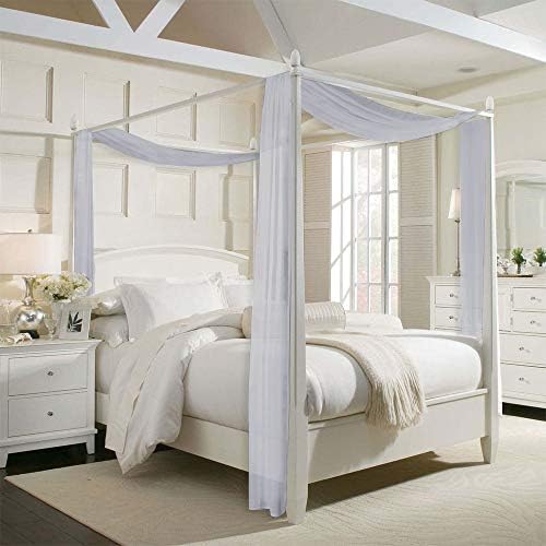 RYB HOME Sheer Curtains Valance 2 Panels 60x216 Inch Dove Grey
