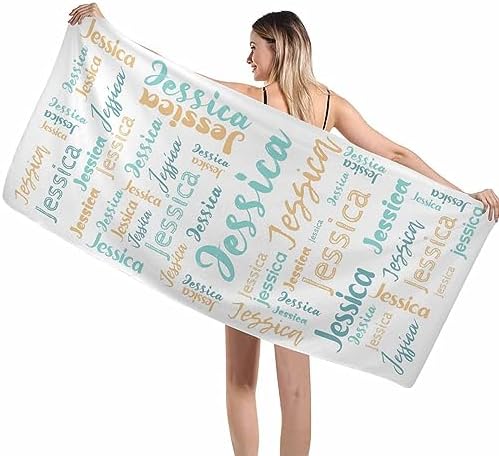 Artsadd Custom Beach Towel with Initials for Kids Adults