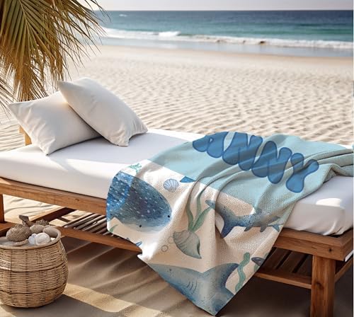 Trustmetalus Personalized Shark Beach Towel for Kids