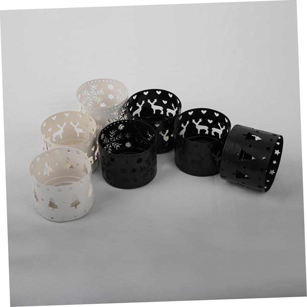 Retro Style Iron Hollow Christmas Candle Holder Snowflake Decor